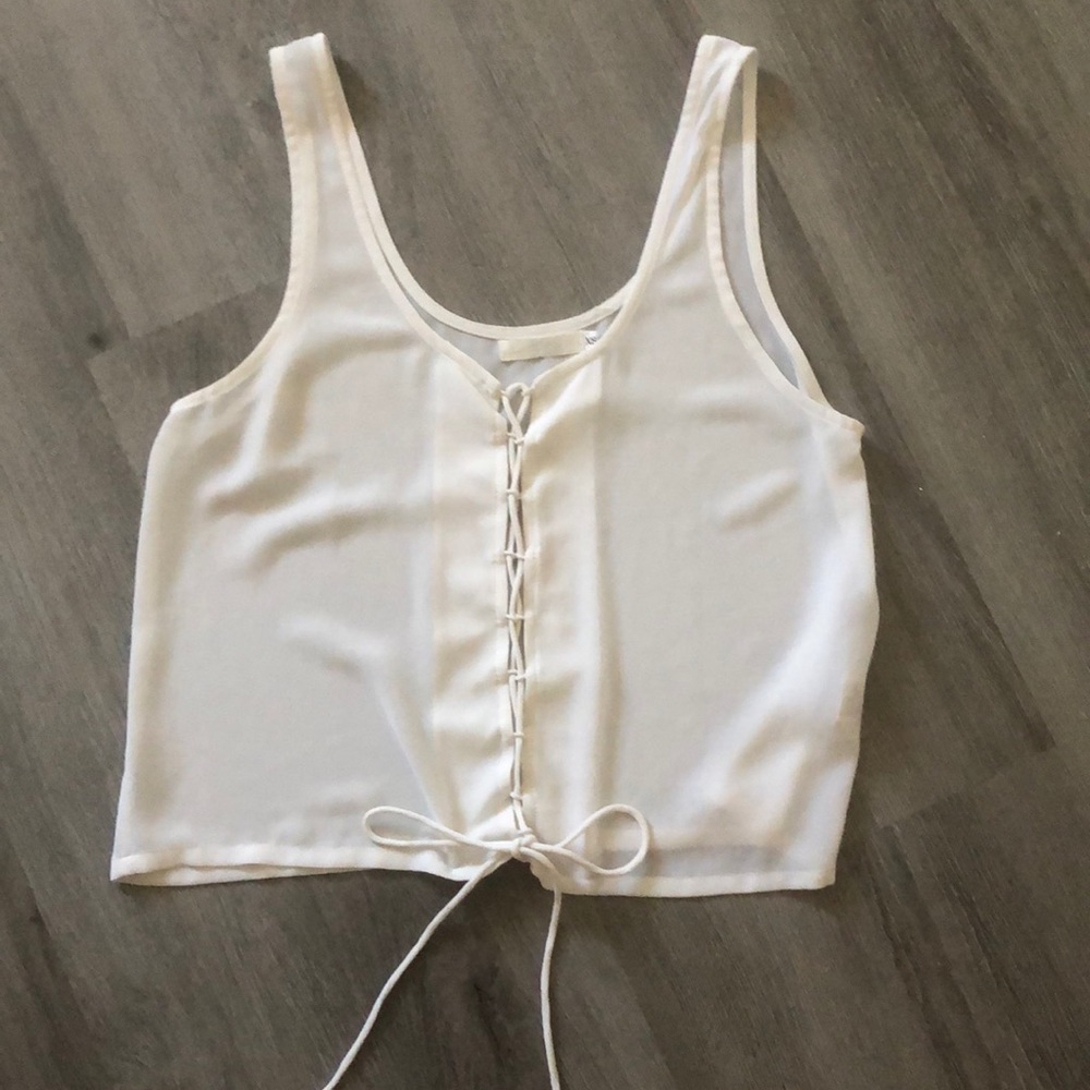 Shear white tank